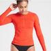 Athleta Tops | Athleta Pacifica Long Sleeve Upf Swim Top Size Medium Women | Color: Orange | Size: M