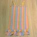 American Eagle Outfitters Dresses | American Eagle- Pink Striped Ruffled Tube Dress Size L | Color: Blue/Pink | Size: L