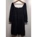 J. Crew Dresses | J. Crew Midi Dress Women Plus Size Xxl Black Long Sleeve Smocked 100% Cotton | Color: Black | Size: Xxl