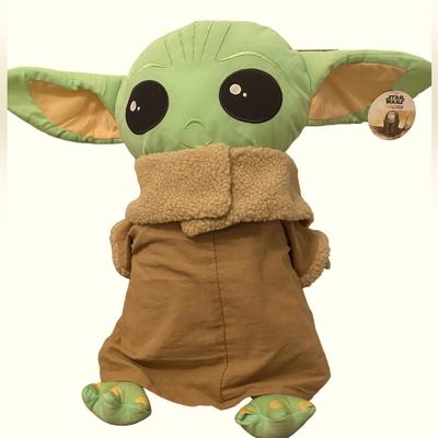 Disney Toys | Disney Star Wars Mandalorian Grogu Baby Yoda Large Plush New With Tags | Color: Green/Tan | Size: 22” Tall