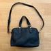 Coach Bags | Coach Pebbled Navy Leather Satchel Bag With Crossbody Strap Double Handles $80 | Color: Blue | Size: Os