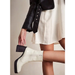 Free People Shoes | Free People Ruby Patent Leather Platform Booties White Black Brand New Size 36 | Color: Black/White | Size: 6