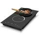 Cooksir Induction Hob 2 Zone, Induction Hob 2 Ring, 30CM Built-in Hob, Glass Ceramic Hob, Induction Hob 3500W, Sensor Touch Control, 9-Power Levels, 220-240v (No Plug)