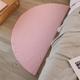 VUT Half Moon Semicircle Wool Imitation Sheepskin Rugs Non Slip Faux Lambskin Area Rugs For Bedroom Living Room Shaggy Fluffy Carpet Mats Pink,Beige(Size:90x180cm,Color:A)