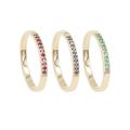 Jay Jools 9ct Yellow Gold Stackable Ring | Blue Sapphire, Emerald, Red Ruby Half Eternity Band Ring for Women Girls US 5