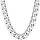 Beveled Cuban Link Curb Chain Necklaces 24k Real Gold Plated (3mm, 6mm & 9.5mm) (16 inches, 9.5mm, White Gold)