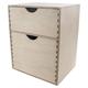 WooDeeDoo Desk Organiser | 25 x 20 x 31 cm | Mini Wooden Chest 2 Drawers | Storage Cupboard Cabinet Unit Trinket Box | Unpainted Birchwood