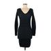 BCBGeneration Casual Dress - Sweater Dress: Black Marled Dresses - New - Women's Size Medium