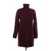 Line & Dot Casual Dress - Sweater Dress: Burgundy Dresses - Women's Size Medium