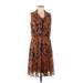 Isaac Mizrahi for Target Casual Dress: Brown Baroque Print Dresses - Women's Size 8