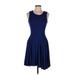 Cynthia Rowley TJX Cocktail Dress - A-Line: Blue Solid Dresses - Women's Size Medium