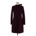 Calvin Klein Casual Dress - Sweater Dress: Burgundy Dresses - Women's Size 8