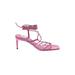 Zara Heels: Pink Print Shoes - Women's Size 42 - Open Toe