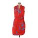 Tory Burch Casual Dress - Popover: Red Print Dresses - Women's Size 8