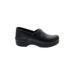 Dansko Mule/Clog: Slip-on Wedge Casual Black Print Shoes - Women's Size 40 - Round Toe