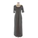 Connected Apparel Casual Dress - Maxi: Gray Dresses - Women's Size 6
