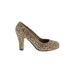 RE-MIX Deluxe Vintage Classics Heels: Gold Print Shoes - Women's Size 6 1/2