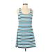 MICHAEL Michael Kors Casual Dress - Mini: Blue Stripes Dresses - Women's Size Medium