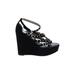 Barbara Bui Wedges: Black Solid Shoes - Women's Size 39 - Open Toe