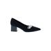 Zara TRF Heels: Pumps Chunky Heel Work Black Print Shoes - Women's Size 39 - Pointed Toe