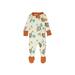 Burt's Bees Baby Long Sleeve Outfit: Orange Print Bottoms - Size 0-3 Month