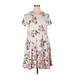 J for Justify Casual Dress - Fit & Flare: Gray Floral Dresses - Women's Size X-Large