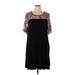 Suzanne Betro Casual Dress: Black Floral Motif Dresses - Women's Size 1X