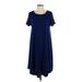 Lularoe Casual Dress - Shift: Blue Solid Dresses - Women's Size Small