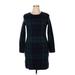 Tahari Casual Dress - Sweater Dress: Green Plaid Dresses - Women's Size X-Large