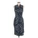 Lark & Ro Cocktail Dress: Blue Leopard Print Dresses - Women's Size 8