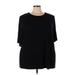 Nine West Short Sleeve Top Black Crew Neck Tops - Women's Size 3X