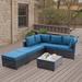 7 PCS Outdoor Patio Furniture Set,Sectional Conversation Sofa Consisted With Removable Cushions