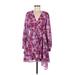 Sachin + Babi X Dillards Cocktail Dress - Wrap: Purple Floral Motif Dresses - Women's Size 6