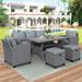 Elegant 7-Piece Outdoor Rattan Wicker Sofa Set with Thick Cushions and Weather-Resistant Design