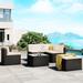 Beige 6-Piece Outdoor Patio Wicker Rattan Modular Sectional Sofa Set