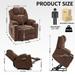 Chenille Power Lift Recliner Chair, Motion Mechanism with 8-Point Brown Brown