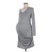 Gap - Maternity Casual Dress V-Neck Long sleeves: Gray Marled Dresses - Women's Size Medium