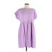 Sonoma Goods for Life Casual Dress - Popover: Purple Solid Dresses - Women's Size Medium