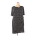 Connected Apparel Casual Dress - Shift: Gray Marled Dresses - New - Women's Size 20 Plus