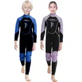 Boys Girls Wetsuits 3.5MM Neoprene Velvet Warm Kids Long Sleeve Swimming Wear Children's Scuba