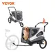 VEVOR Remorque de Vélo Chien Pliable Charge 45 kg Poussette d'Animaux de Compagnie 2en1 Cadre Facile