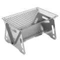 25UC Folding Campfire-Grill Stainless Steel Grate Barbeque Grill Portable Camping Grill for