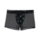 Ropa – boxer en cuir noir pour homme sous-vêtement Sexy en maille transparent ajouré Lingerie