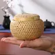 Mini Pot de Rangement Tissé à la Main en Bambou avec Couvercle Récipient de Noix de Cuisine