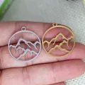 3pcs/Lot Elements Earth Mountains Charm Stainless Steel Pendant for Jewelry Making Fit Bracelet