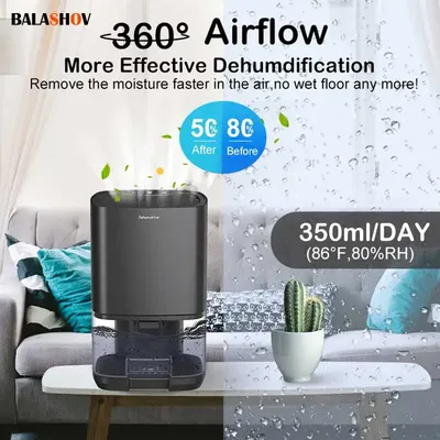 Portable Dehumidifier for Air Filter Mute Moisture Absorbers Air Dryer For Home Room Office Kitchen
