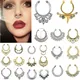 Stainless Steel Fake Nose Ring Gold Silver Color Round Fake Septum Piercing Faux Clip Body Hoop for