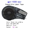 10 Pack Compatible M21-1500-427 Ribbon Labeling Tapes Black on White Film Work with Portable Printer