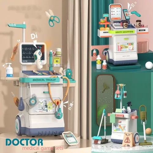 Kinder Krankenhaus spielen Arzt Rolle Spielzeug Junge Mädchen Puzzle und spielen zu Hause Reinigungs