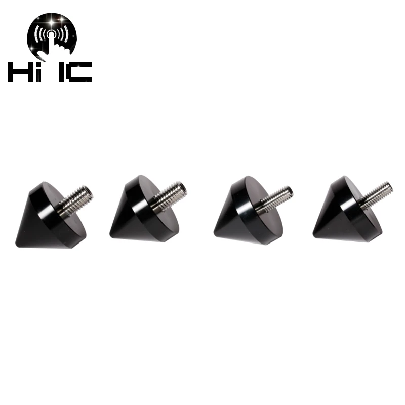4PCS M6 M8 Lautsprecher Ständer Füße Fuß Pad Aluminium Legierung Metall Spikes Kegel Boden Fuß Nagel Isolation Spikes Image